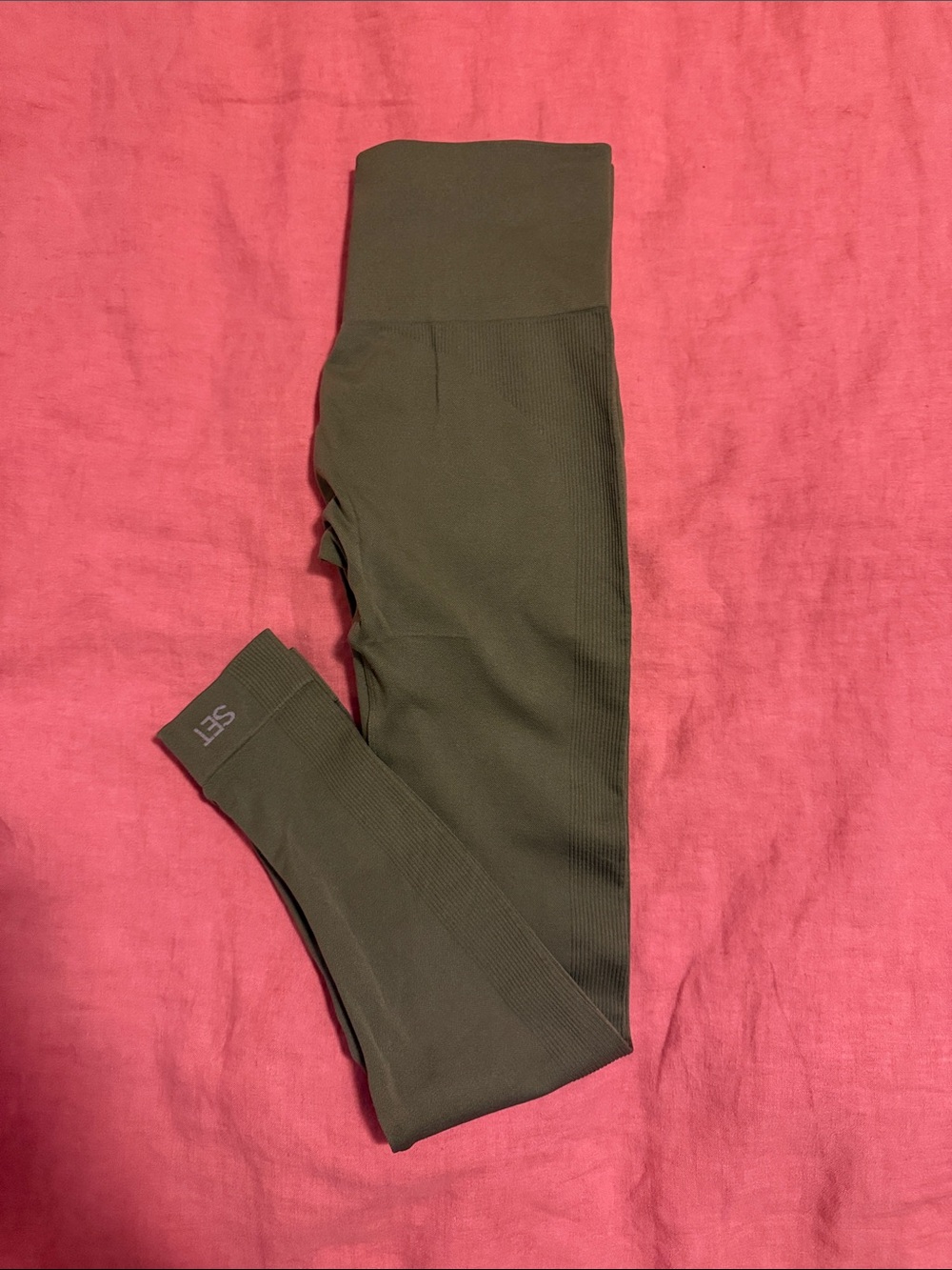 SET Active Olive Ribbed Women’s Leggings